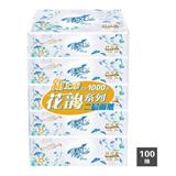 清风 100抽 花韵袋装面巾纸（5包/提）
