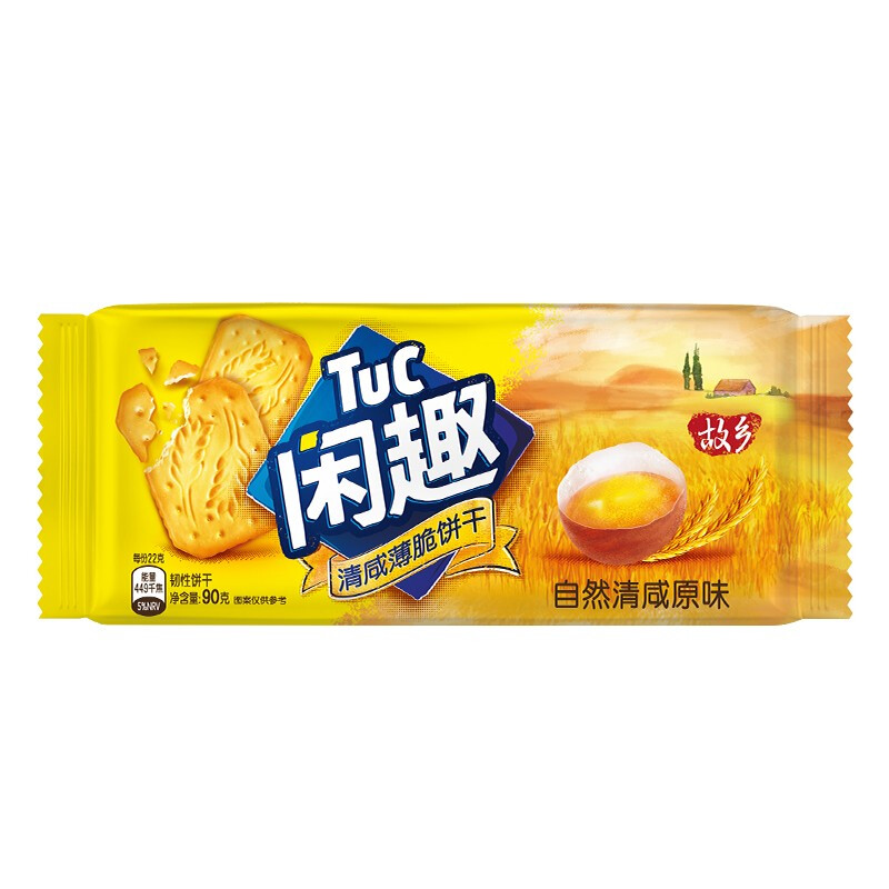 闲趣 清咸饼干 自然原味 90g