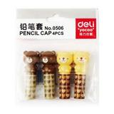 得力 大小通吃铅笔套 4PCS<混色>